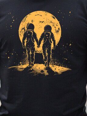 Intergalactic Couple T-Shirt | Cosmic Love Graphic Tee | Space Aesthetic Shirt